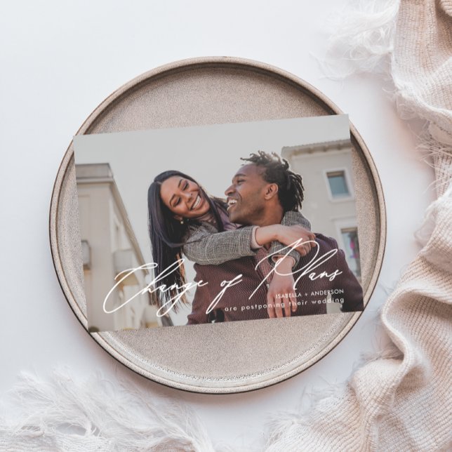 Anuncio Foto de Caligrafía Simple Cambio de Planes de Boda (Subido por el creador)