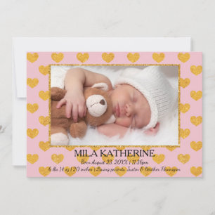 Anuncio Foto de corazones de Purpurinas rosados/dorados - 