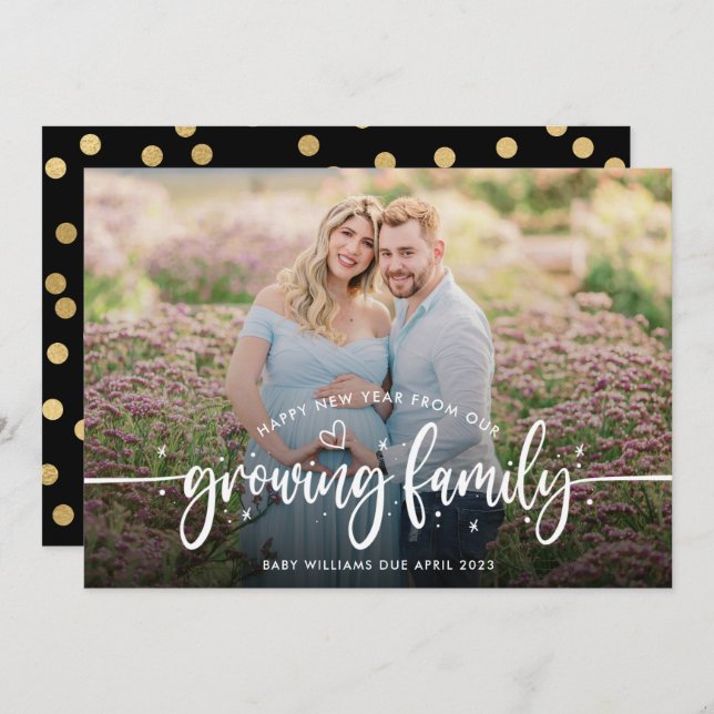 Anuncio Foto de embarazo de año nuevo (Anverso / Reverso)