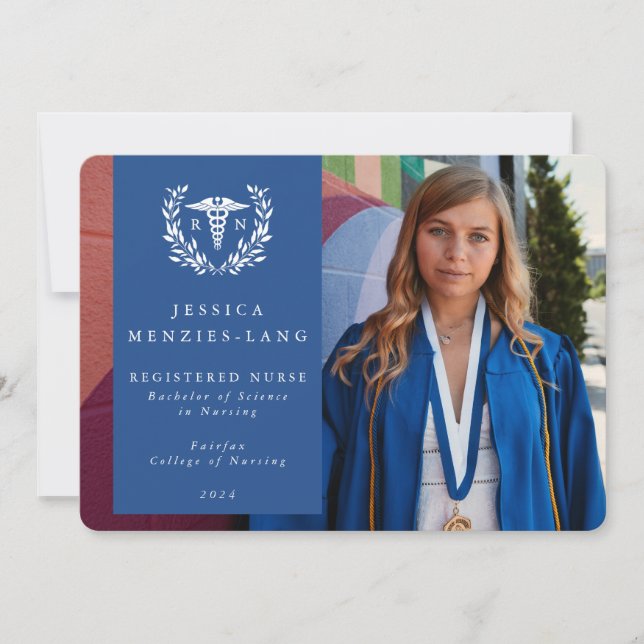 Anuncio Foto de enfermera con matrícula de Blue + White La (Anverso)