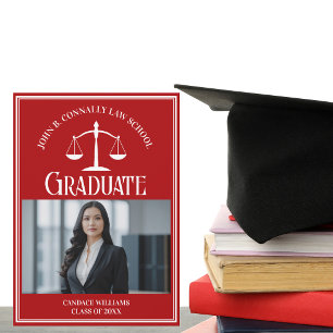 Anuncio Foto de Escuela de Derecho Roja Personalizada Grad