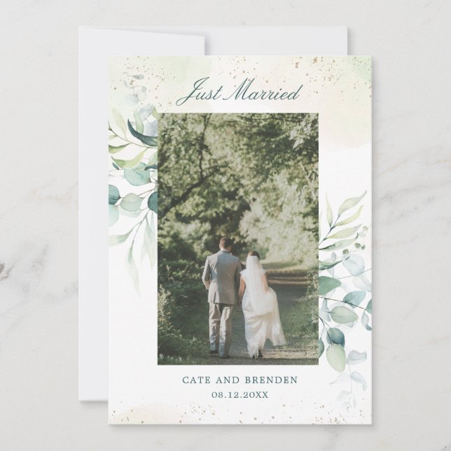 Anuncio Foto de Eucalyptus Greenery Elopement Boda (Anverso)