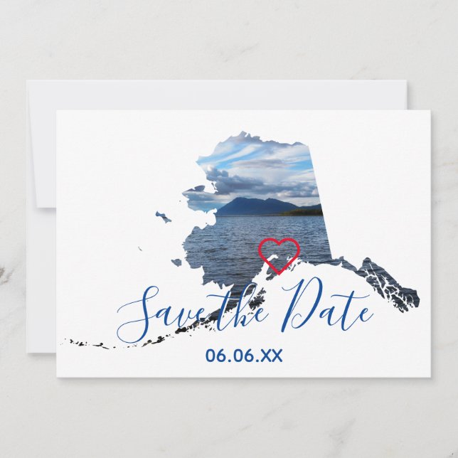 Anuncio Foto de forma de Alaska Save the Date (Anverso)
