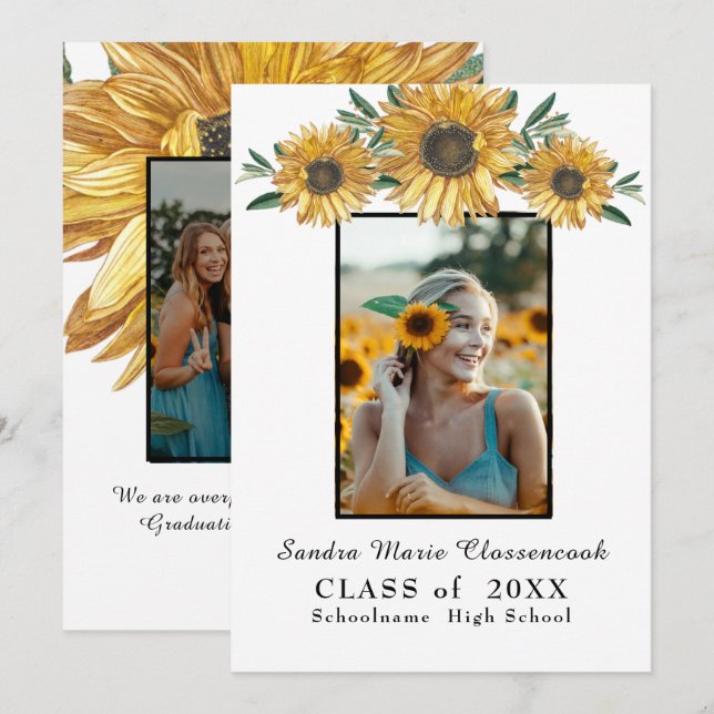 Anuncio Foto de girasoles fotograma Moderna graduación rús (Anverso / Reverso)