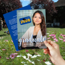 Foto de graduación azul moderna promoción 2026 