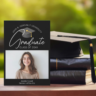 Anuncio Foto de graduación chic en negro 2026