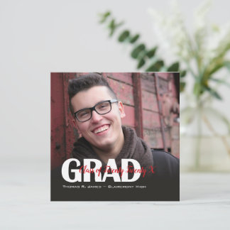 Anuncio Foto de graduación con año en escritura en color e