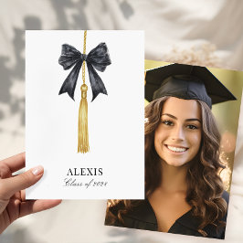 Anuncio Foto de graduación con lazo negro
