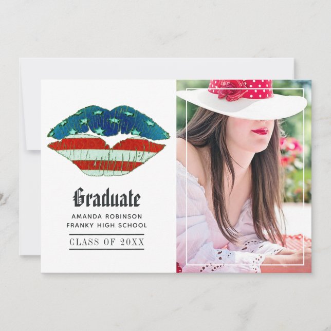 Anuncio Foto de graduación de amor estadounidense (Anverso)