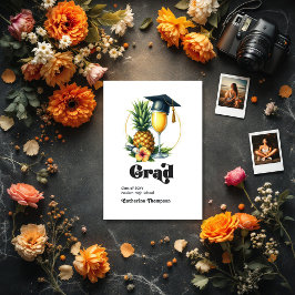 Anuncio Foto de graduación de Brunch tropical retro vintag