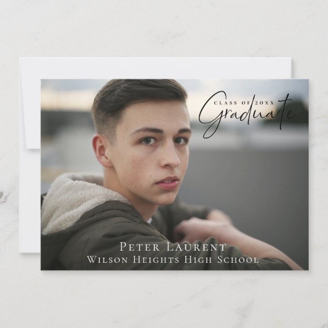 Anuncio Foto de graduación de caligrafía moderna (Anverso)