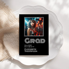 Anuncio Foto de graduación de Disco Retro en negrita