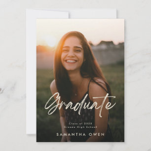 Anuncio Foto de graduación de guión de crema personalizabl