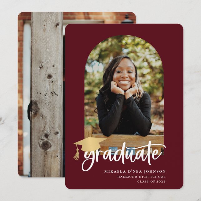 Anuncio Foto De Graduación De Guión Reproducida (Anverso / Reverso)
