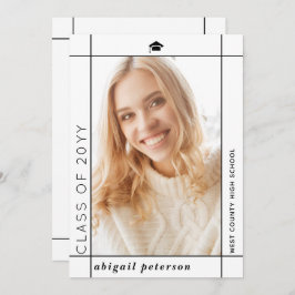 Anuncio Foto de graduación de la clase blanca moderna de 2