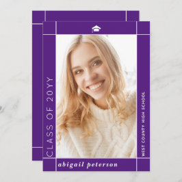 Anuncio Foto de graduación de la clase púrpura moderna de 