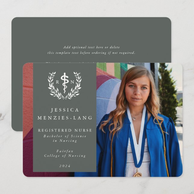 Anuncio Foto de graduación de la enfermera Asclepius regis (Anverso / Reverso)