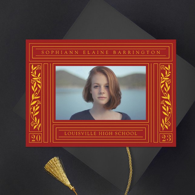 Anuncio Foto de graduación de oro y marrón rojo (Subido por el creador)