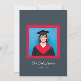 Anuncio Foto de graduación de secundaria Gris carbón Rojo 