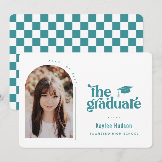 Anuncio Foto de graduación de tipo retro (Anverso / Reverso)