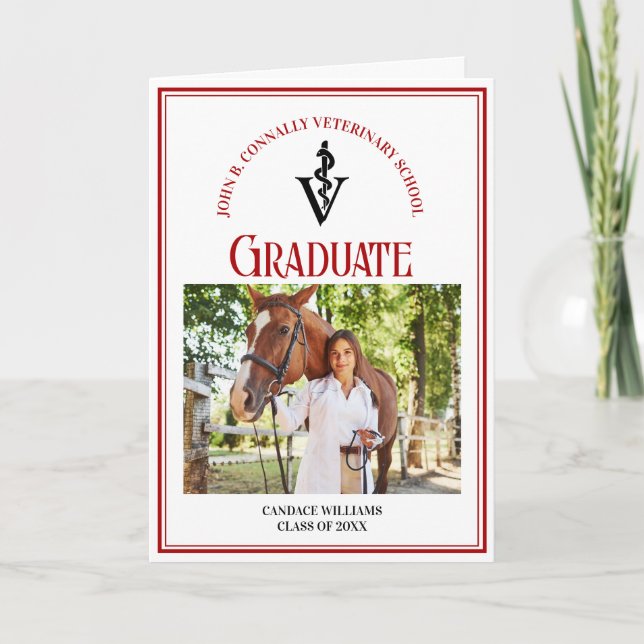 Anuncio Foto de graduación doblada de la Escuela Veterinar (Anverso)