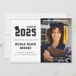 Anuncio Foto de graduación en blanco de historia de medios