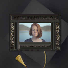 Anuncio Foto de graduación en negro y oro