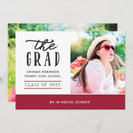 Anuncio Foto de graduación en rojo y blanco