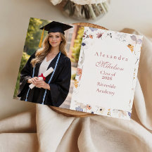 Foto de graduación floral rosa sonrojado