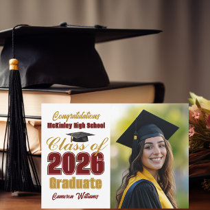 Anuncio Foto de Graduación Marrón Dorado Clase de 2026