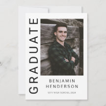 Foto de graduación moderna en blanco y negro