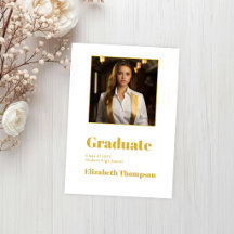 Foto de Graduación Moderna en Dorado y Blanco