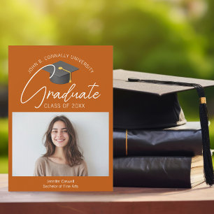 Anuncio Foto de graduación naranja quemada chic 2026 Gradu