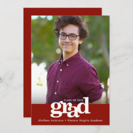 Anuncio Foto de graduación roja moderna tipografía audaz