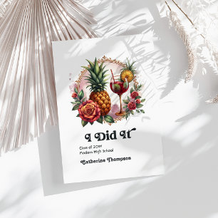 Anuncio Foto de graduación tropical retro vintage