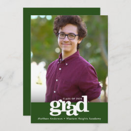 Anuncio Foto de graduación verde tipografía audaz moderna