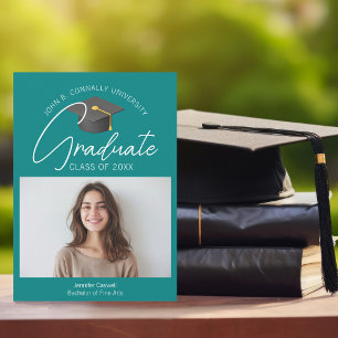 Anuncio Foto de graduada Chic Teal 2026 Graduación