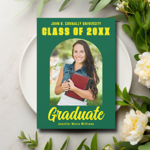 Anuncio Foto de Graduado Amarillo Verde Moderno y Negrita 
