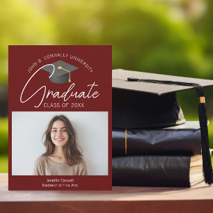 Anuncio Foto de graduado burgundy chic 2026 graduación