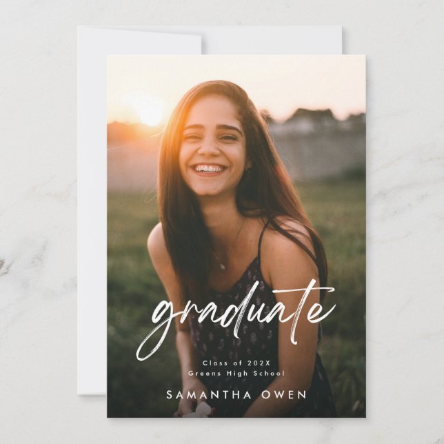 Anuncio Foto de graduado de secundaria personalizable (Anverso)