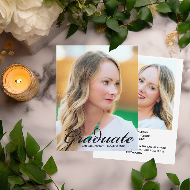 Anuncio Foto de graduado moderna Sobreposición de escritur (Subido por el creador)