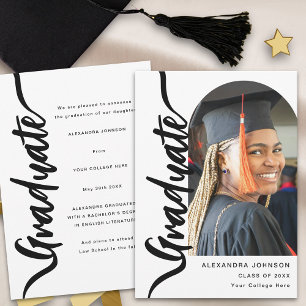 Anuncio Foto de Graduado Moderno Arco de Elegante Escritur
