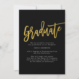 Anuncio Foto de graduado moderno de oro negro