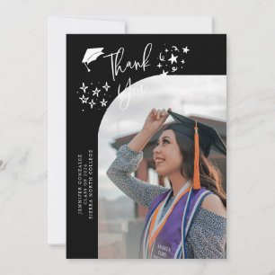Anuncio Foto de graduado negro de Quirky Thank You Stars