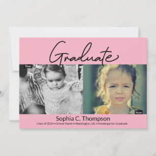 Anuncio Foto de graduados de jardín de infancia rosa de ve