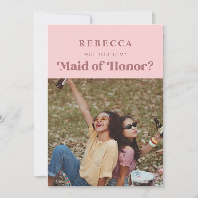Anuncio Foto de guión antiguo retro Maid of Honor Propuest (Anverso)