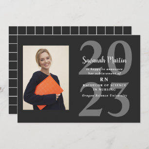 Anuncio Foto de la enfermera 2023 Graduación en negro