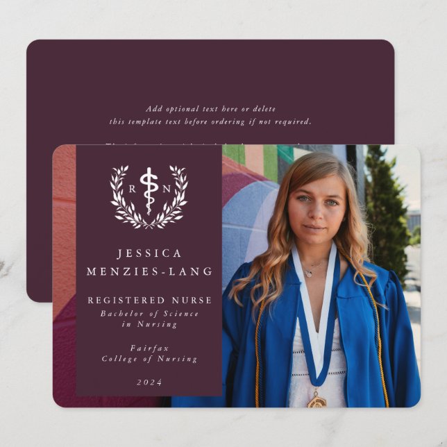 Anuncio Foto de la enfermera Asclepius Grad registrada en  (Anverso / Reverso)