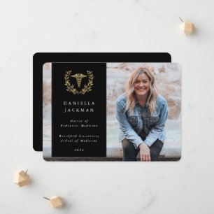 Anuncio Foto de la Escuela de Medicina Black/Gold Caducee