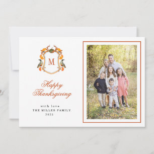 Anuncio Foto de la familia Monogramada Acción de Gracias